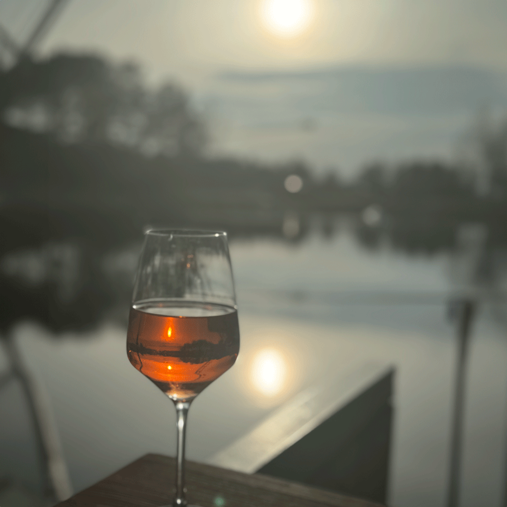 Aperol auf der Sonnenterrasse am See